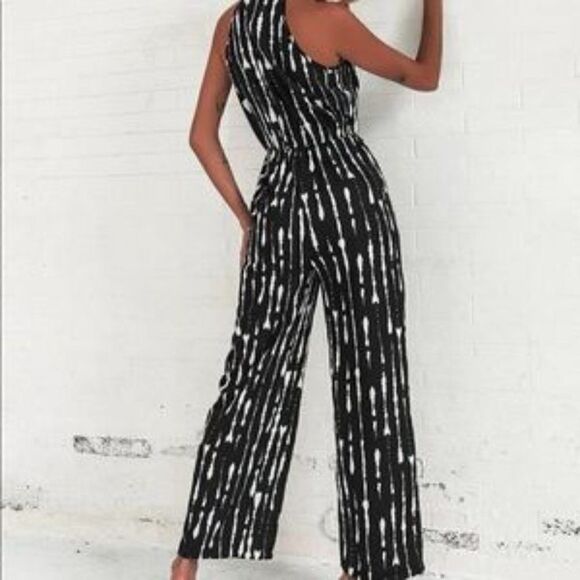 New Boho Sexy Summer Jumpsuit Halter Neck Sleeveless Chiffon Wide Leg Long Pant - Picture 3 of 11